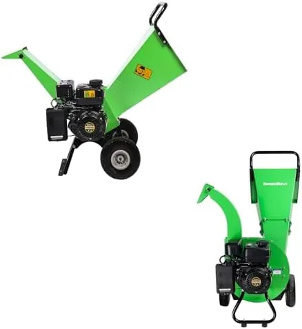 gardenbeaut wood chipper shredder mulcher 7 hp 212cc heavy duty rotor engine gas powered 3 inch max wood diameter capacity