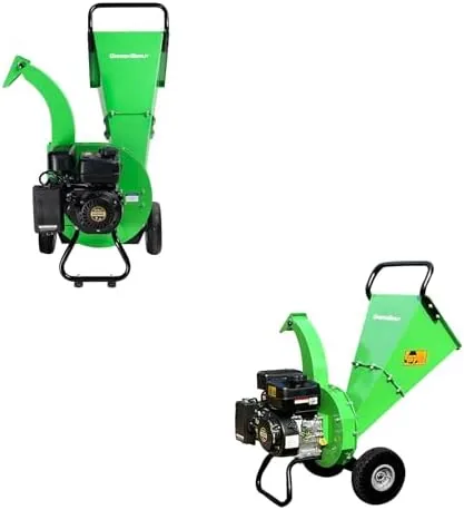 gardenbeaut wood chipper shredder mulcher heavy duty gas powered 3 inch max wood diameter capacity